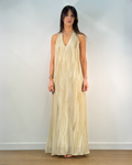 Abito Lungo Halter con Schiena Aperta - Champagne / Oro | RAME