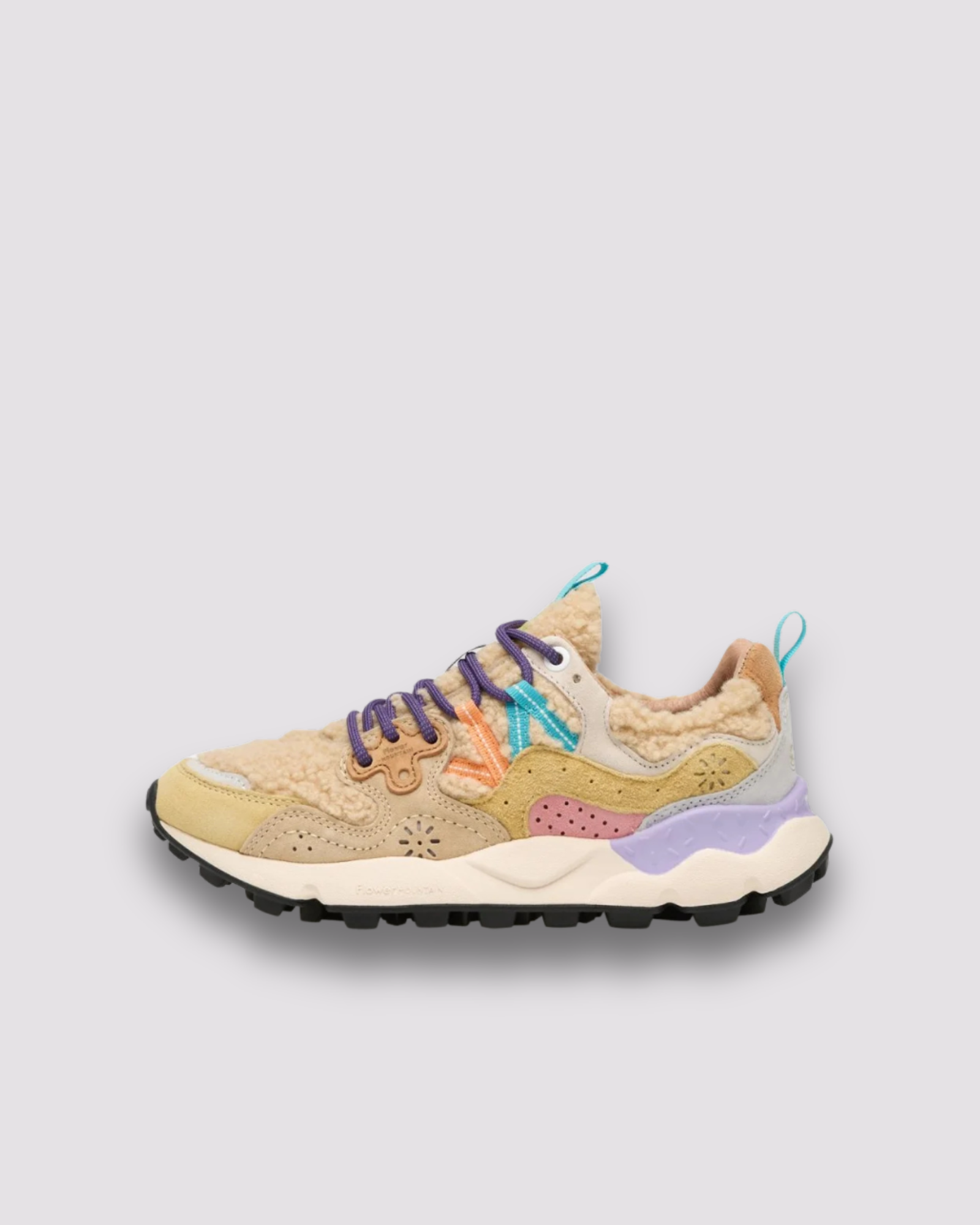 Sneakers Yamano 3 Woman in Teddy e Suede Beige - Flower Mountain - Gold Boutique