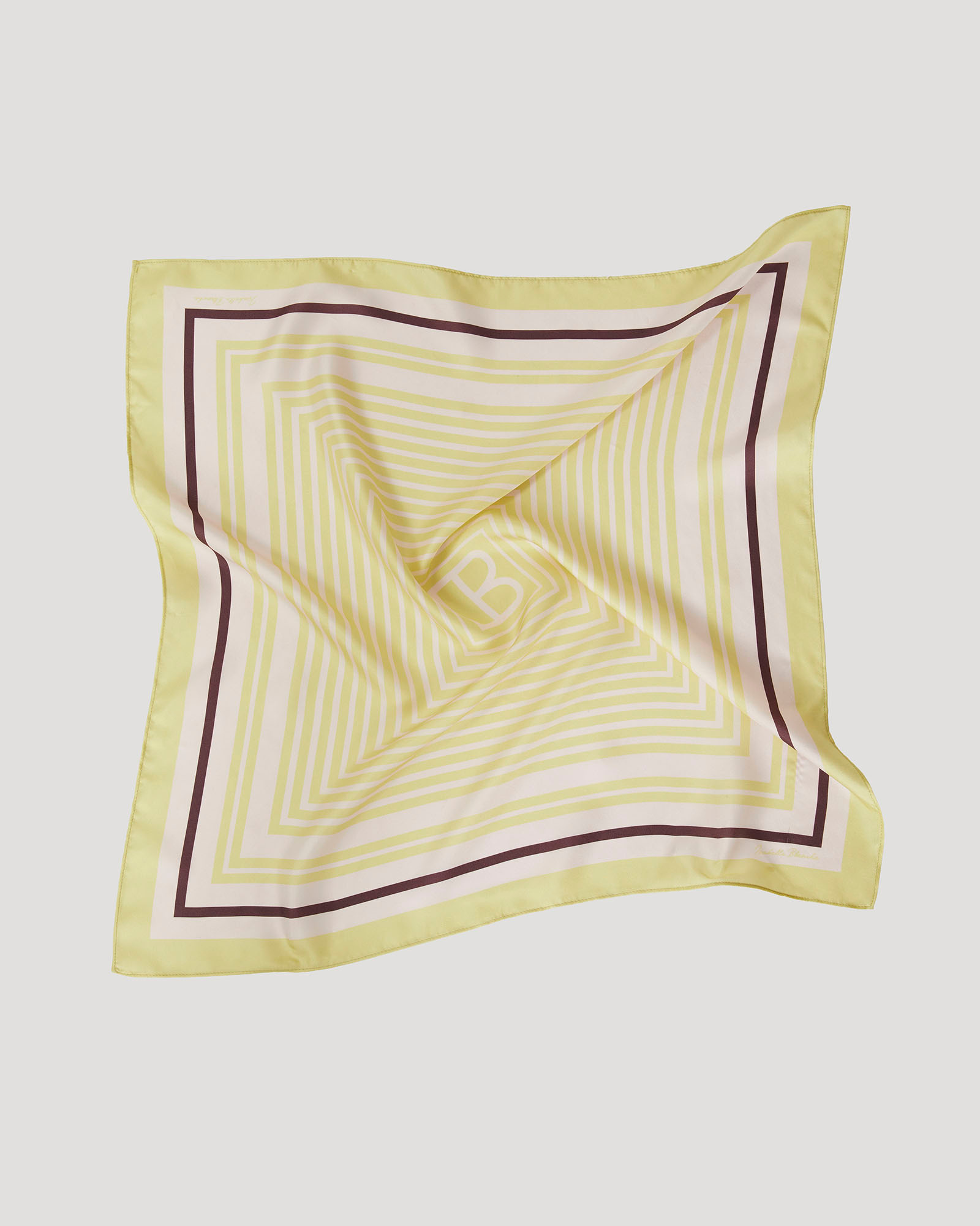 Foulard in Pura Seta a Righe 60x60 - Limonade - Gold Boutique