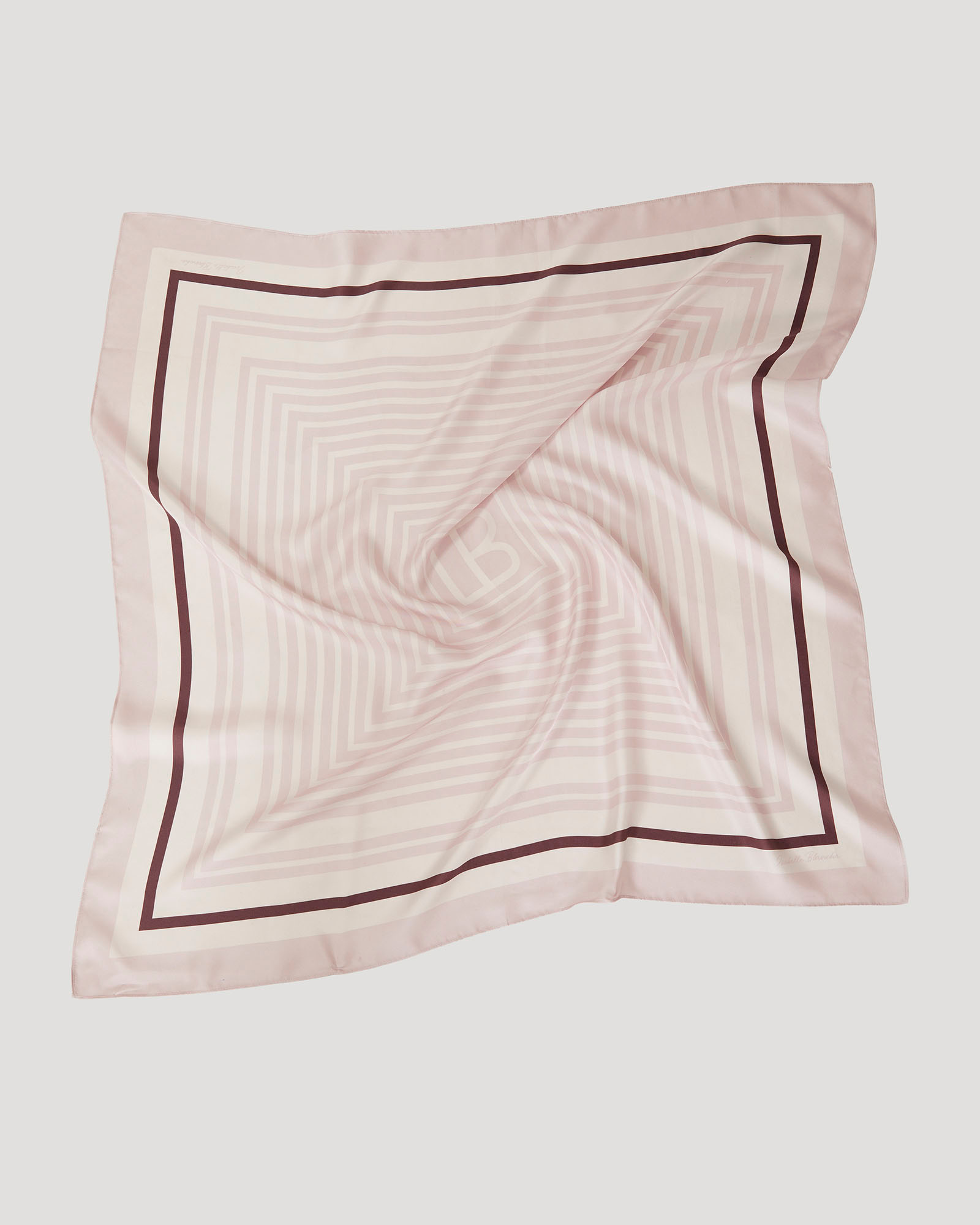 Foulard in Pura Seta a Righe 60x60 - Dry Rose - Gold Boutique