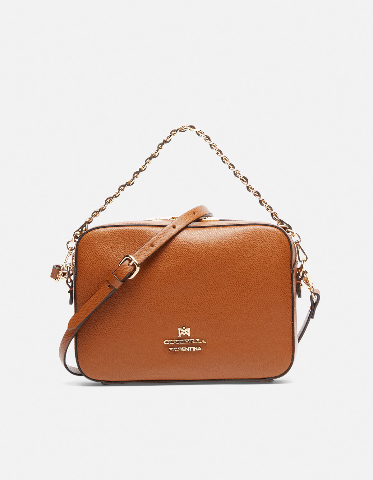 Borsa Bella Camera Bag in Pelle Palmellata - Lion - Gold Boutique