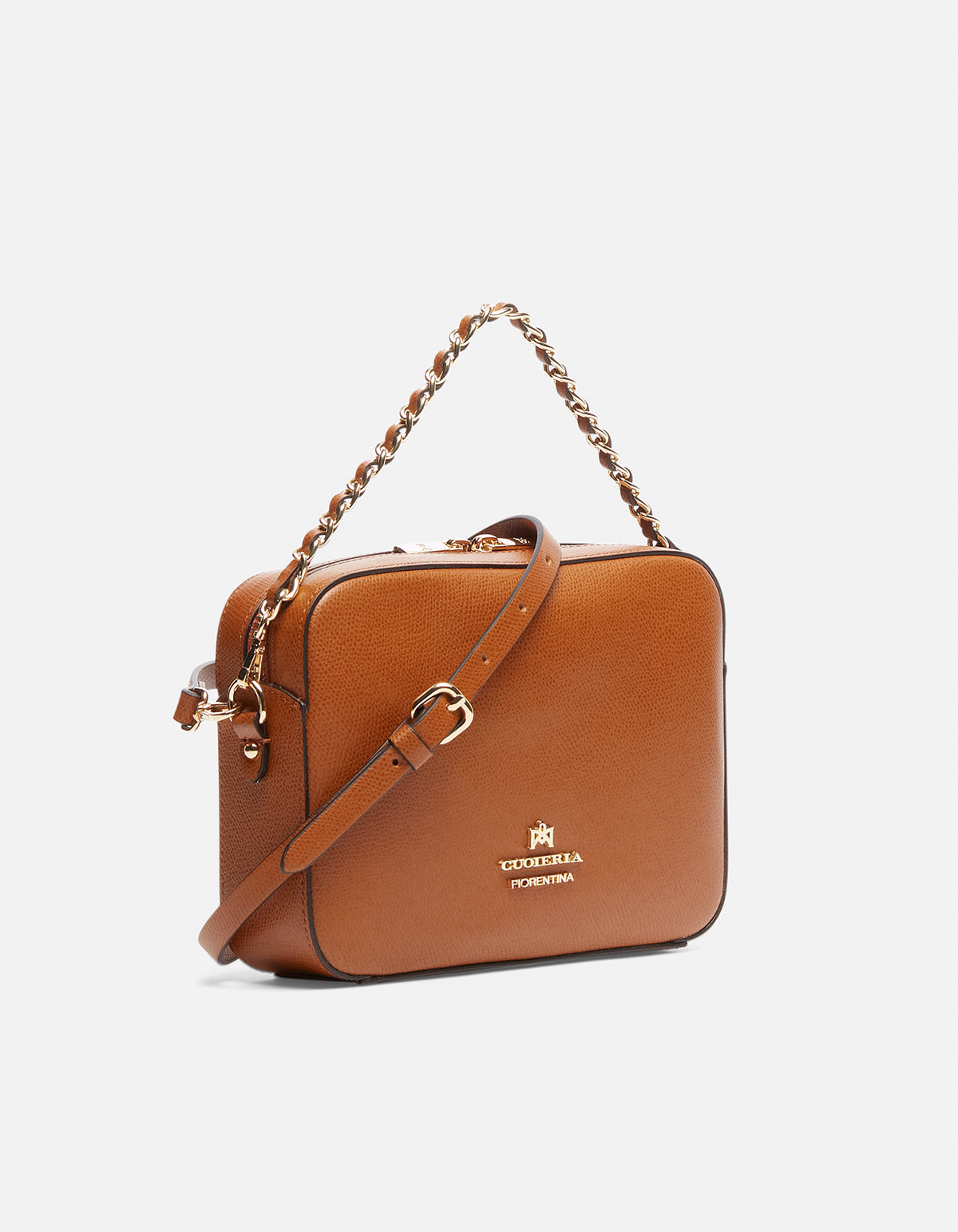 Borsa Bella Camera Bag in Pelle Palmellata - Lion - Gold Boutique