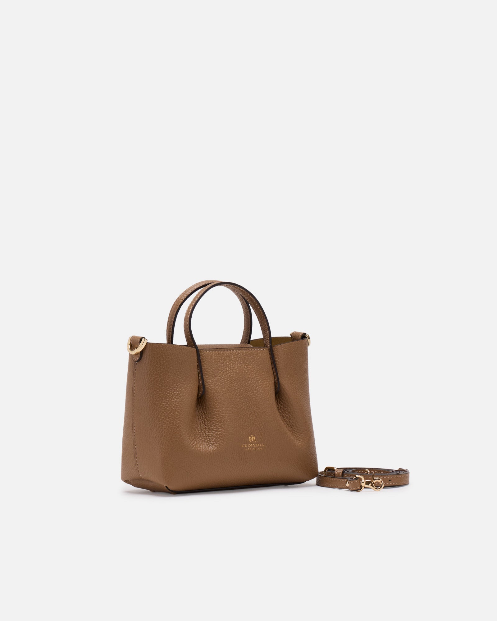 Borsa Candy Mini Tote Bag in Pelle Pieno Fiore - Desert - Gold Boutique