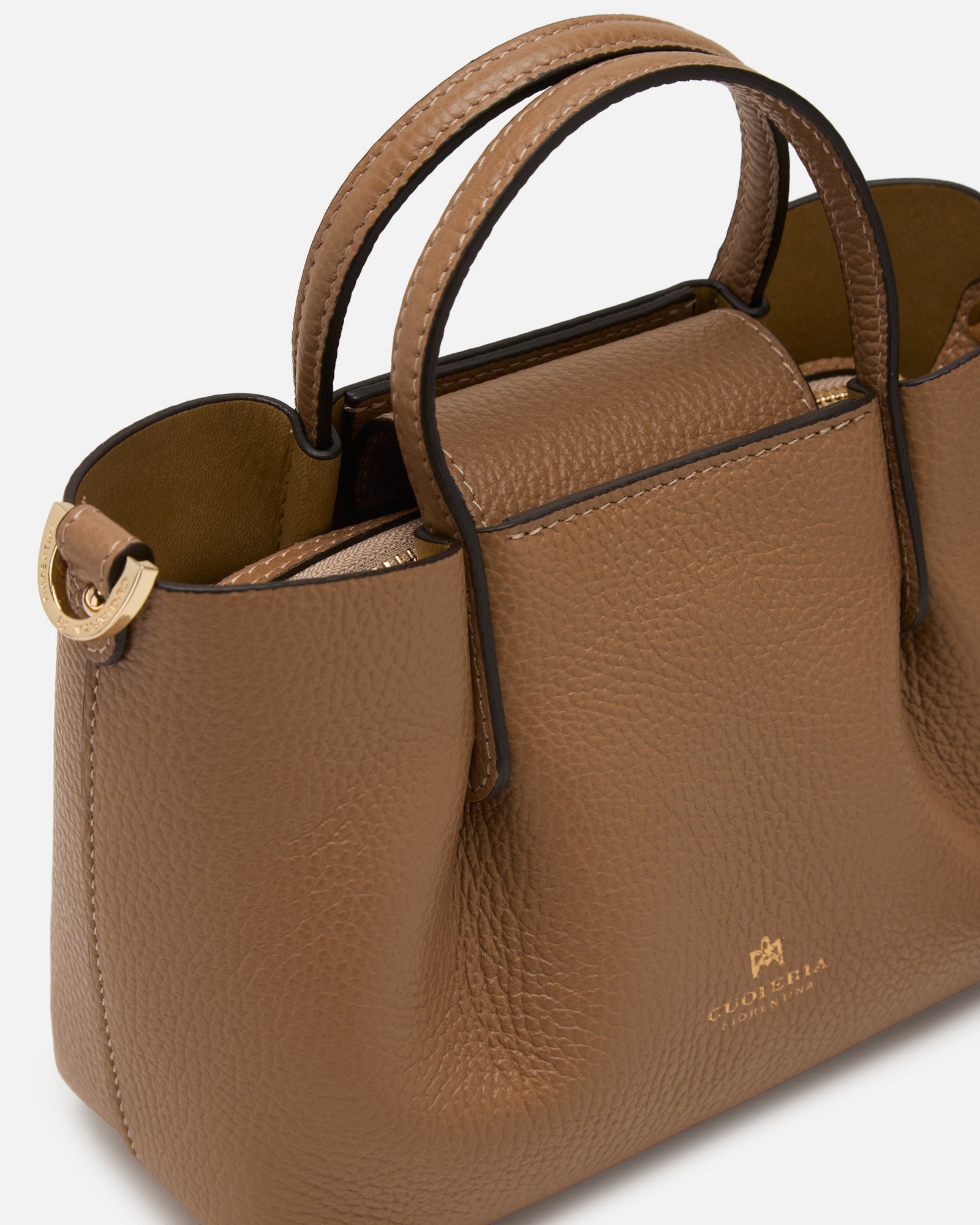 Borsa Candy Mini Tote Bag in Pelle Pieno Fiore - Desert - Gold Boutique