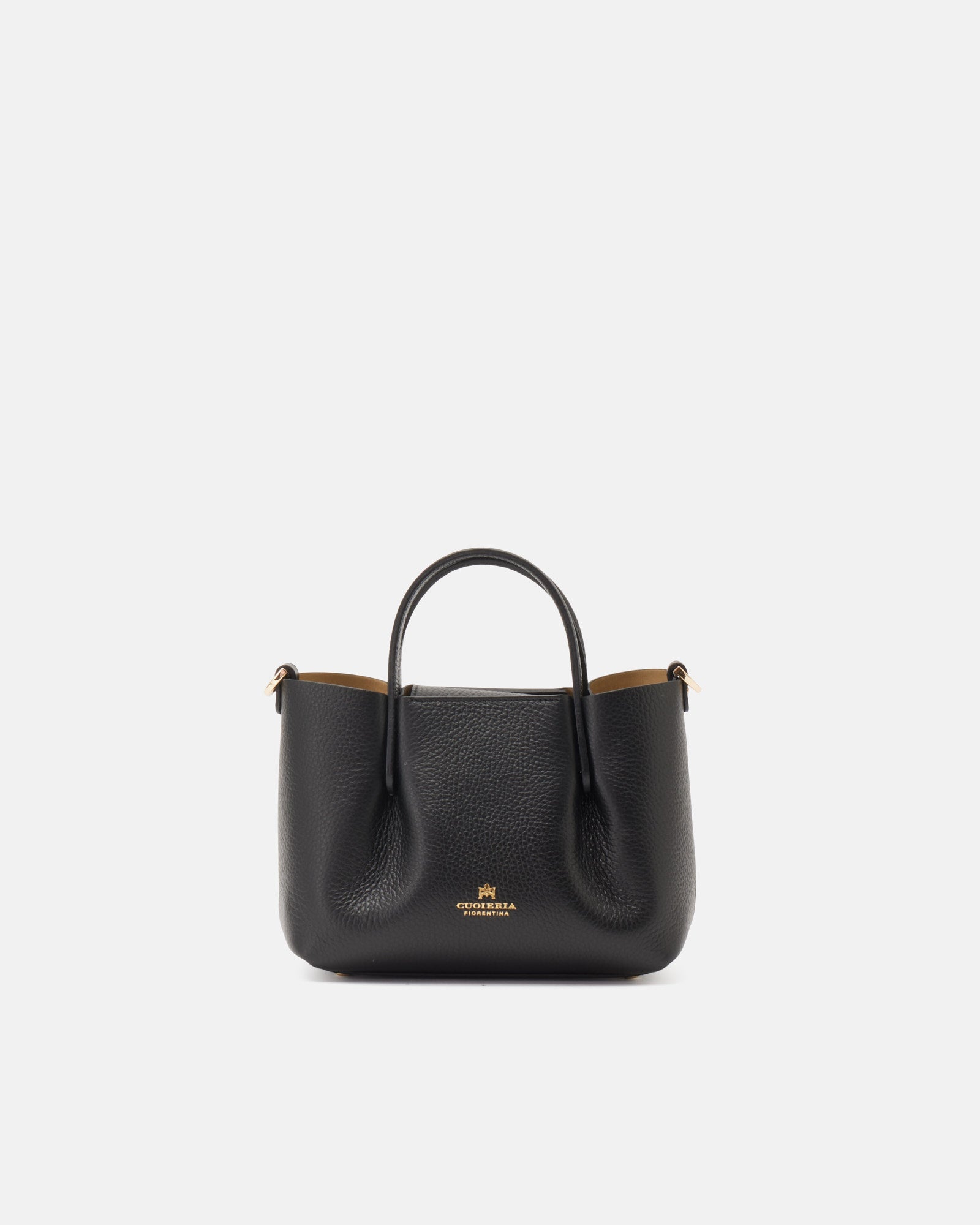 Borsa Candy Mini Tote Bag in Pelle Pieno Fiore - Nero - Gold Boutique