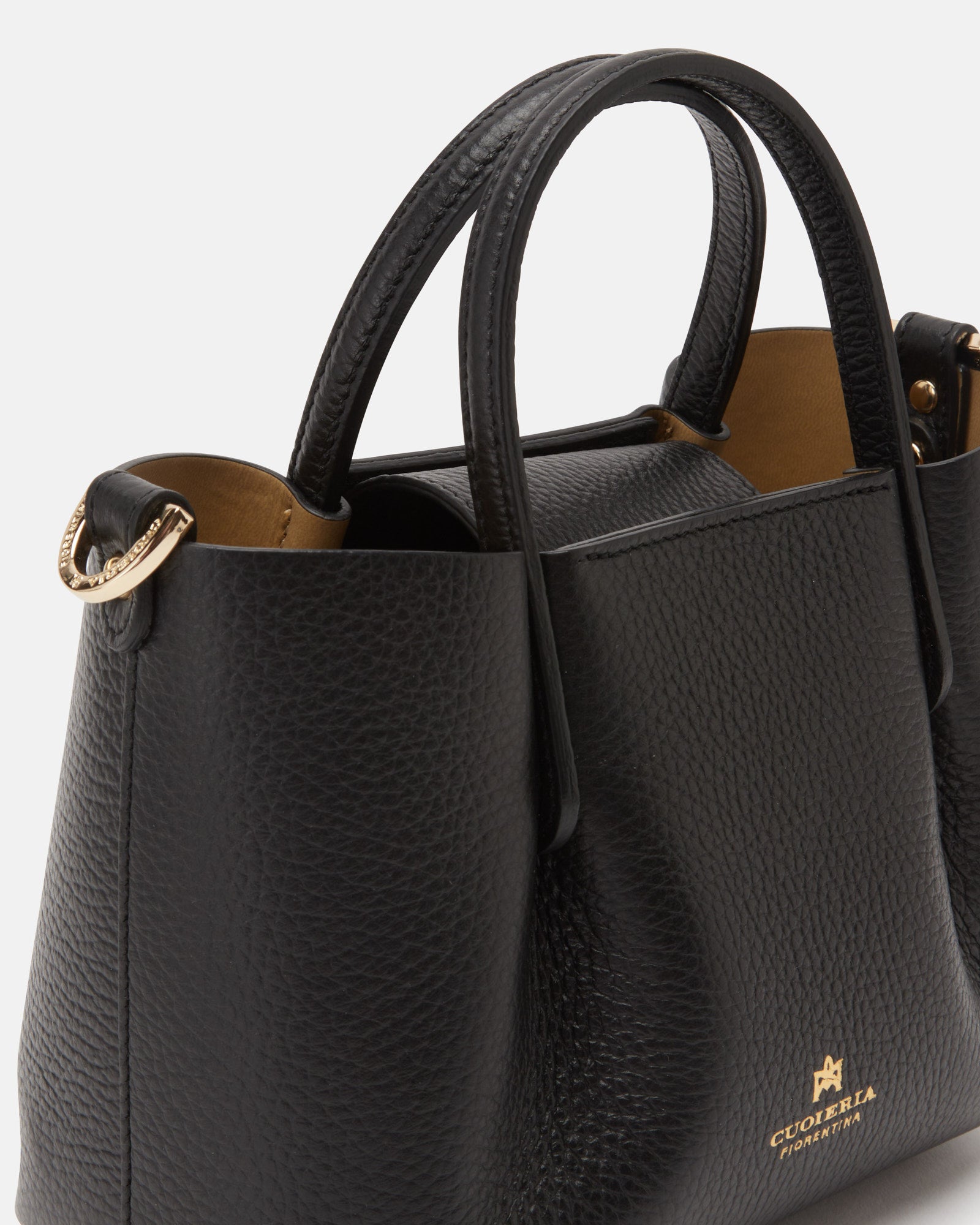 Borsa Candy Mini Tote Bag in Pelle Pieno Fiore - Nero - Gold Boutique