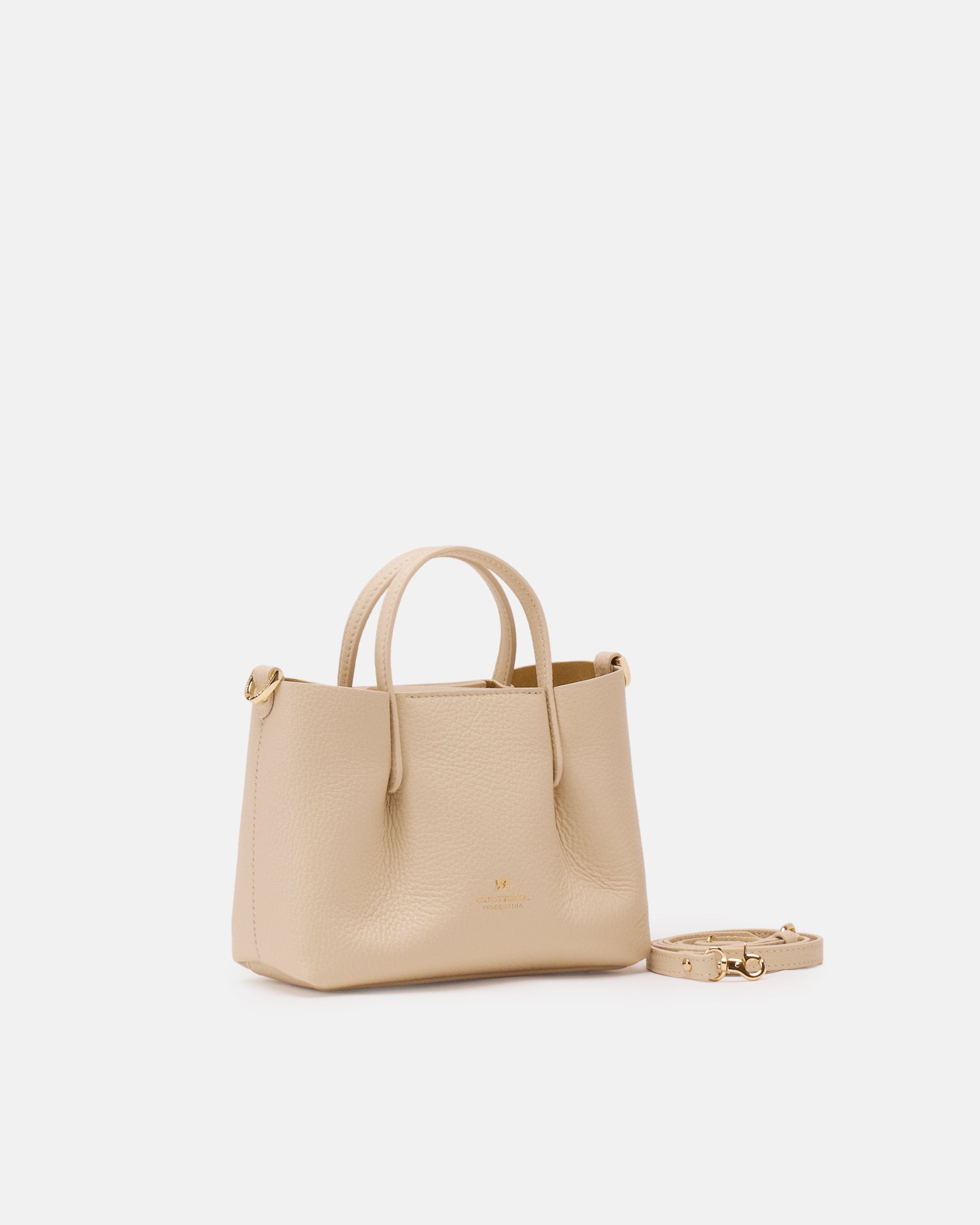 Borsa Candy Mini Tote Bag in Pelle Pieno Fiore - Prosecco - Gold Boutique
