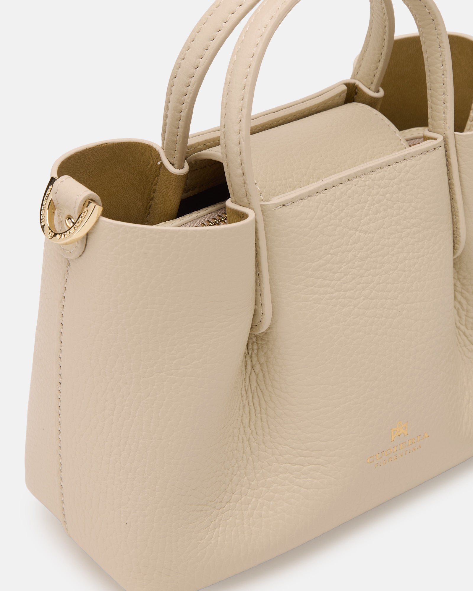 Borsa Candy Mini Tote Bag in Pelle Pieno Fiore - Prosecco - Gold Boutique