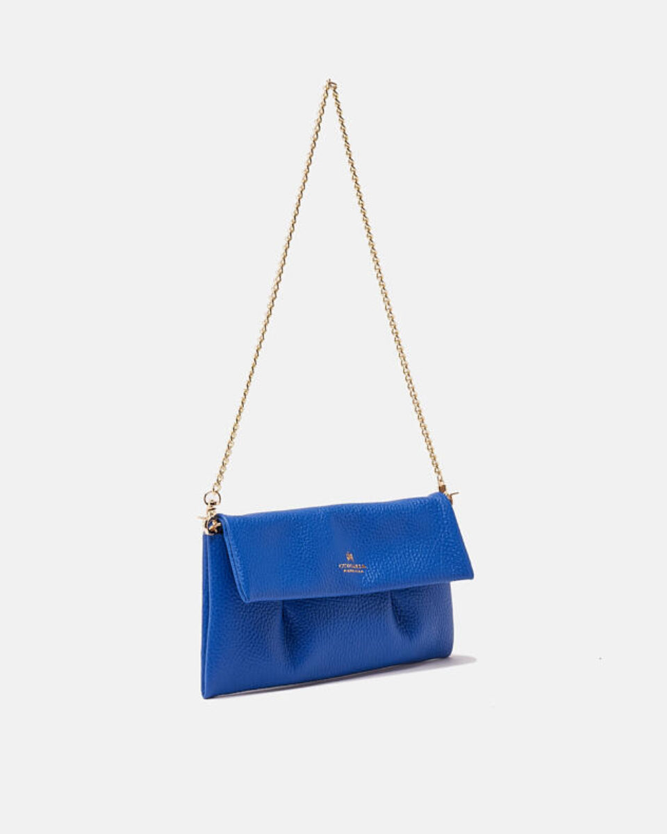 Candy Pochette in Pelle Pieno Fiore - Bluette - Gold Boutique