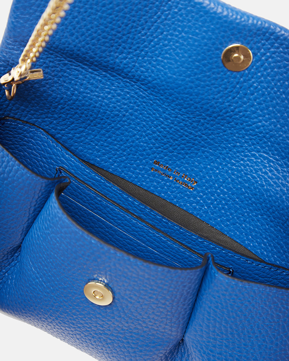 Candy Pochette in Pelle Pieno Fiore - Bluette - Gold Boutique