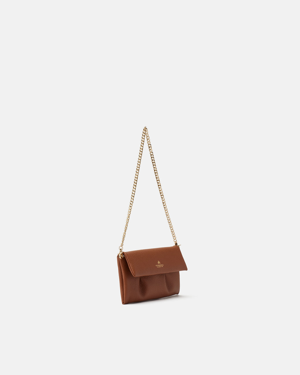 Candy Pochette in Pelle Pieno Fiore - Caramel - Gold Boutique