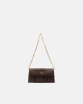 Candy Pochette in Pelle Pieno Fiore - Cioccolato - Gold Boutique