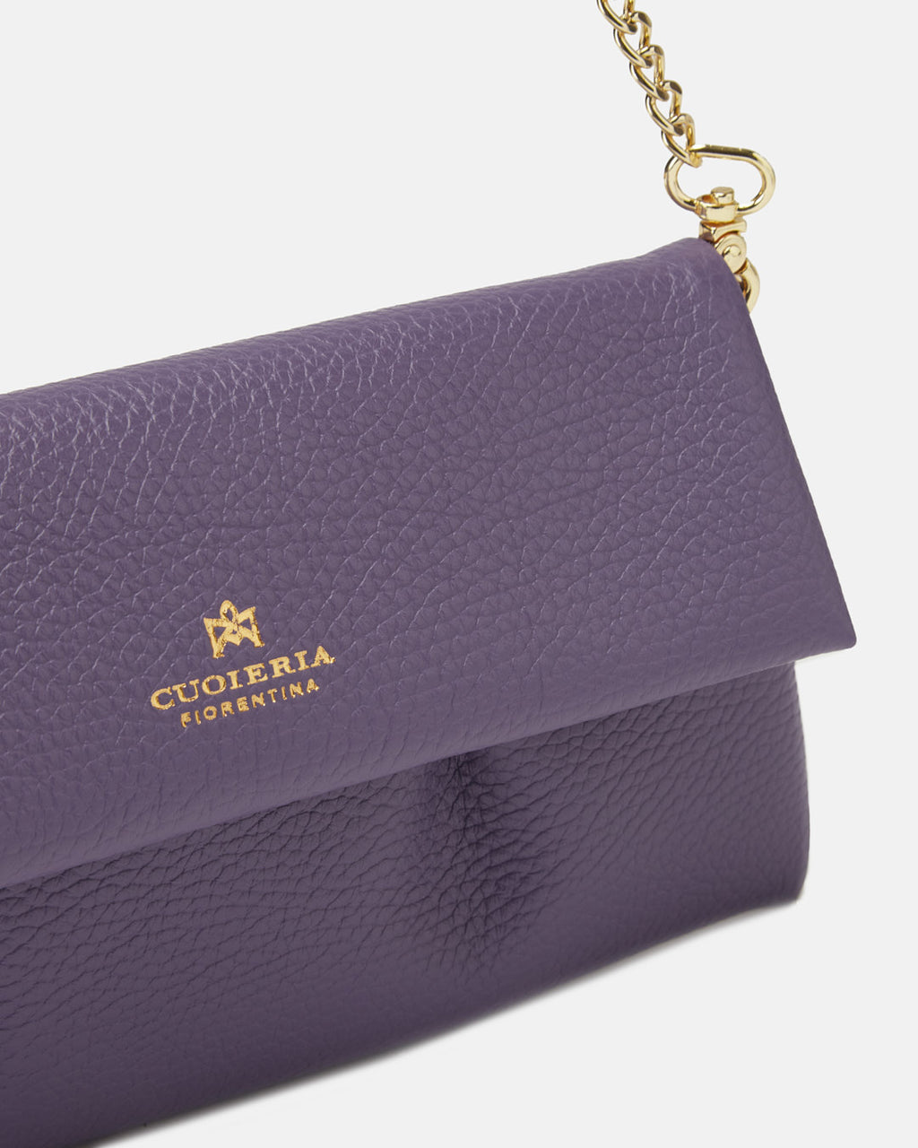 Candy Pochette in Pelle Pieno Fiore - Lavanda - Gold Boutique
