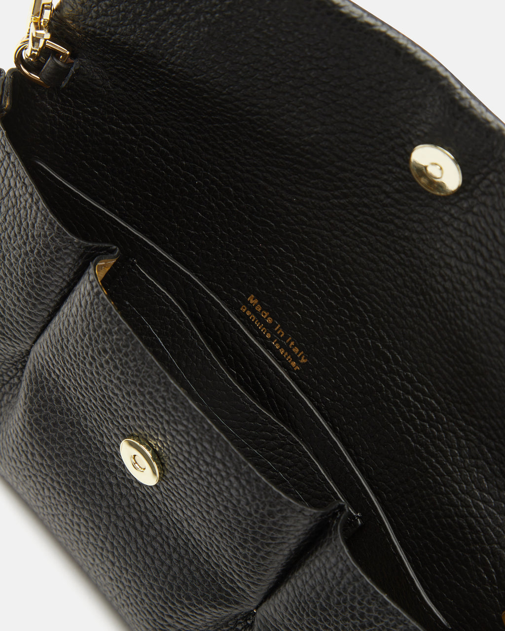 Candy Pochette in Pelle Pieno Fiore - Nero - Gold Boutique