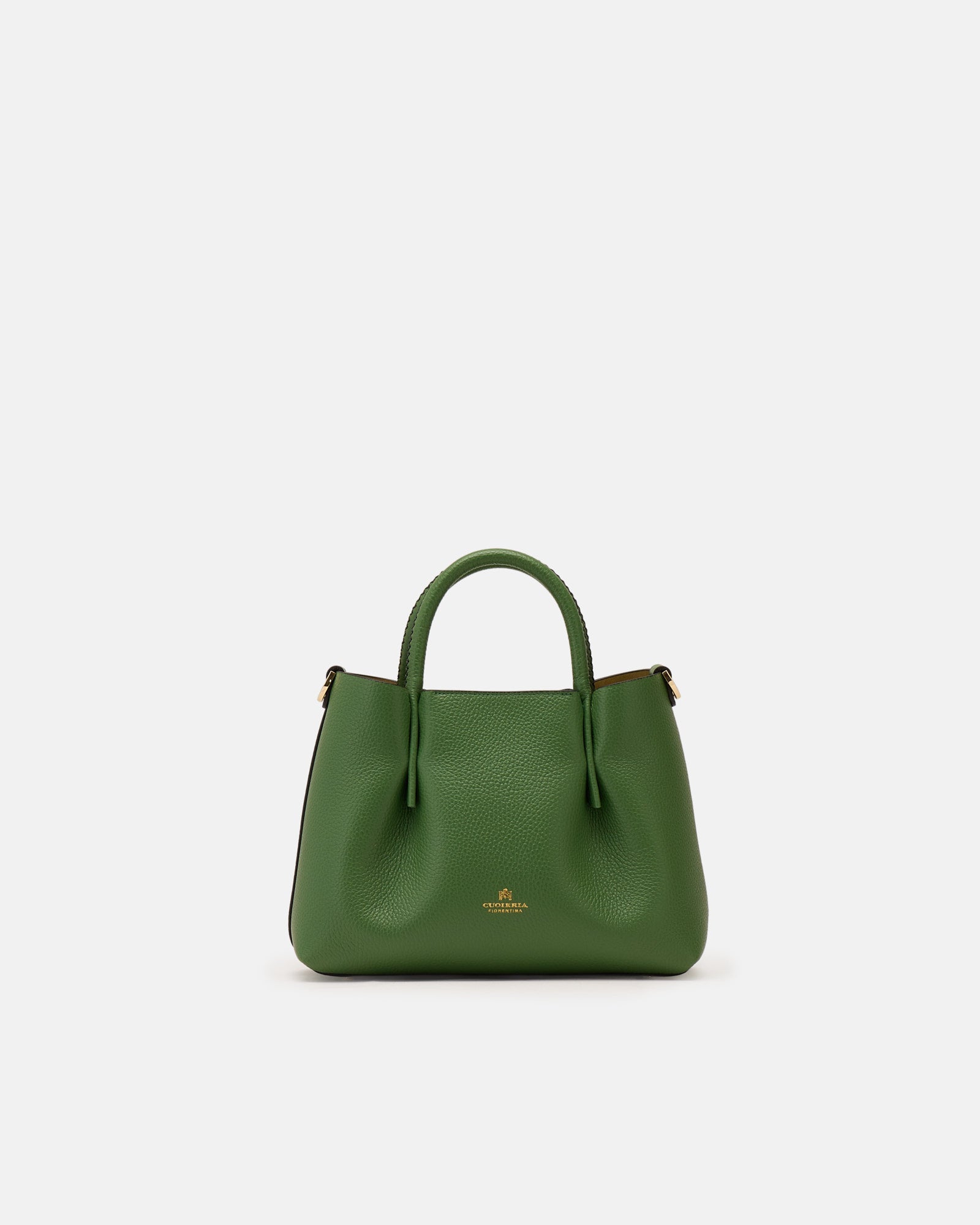 Borsa Candy Small Tote Bag in Pelle Pieno Fiore - Aloe - Gold Boutique