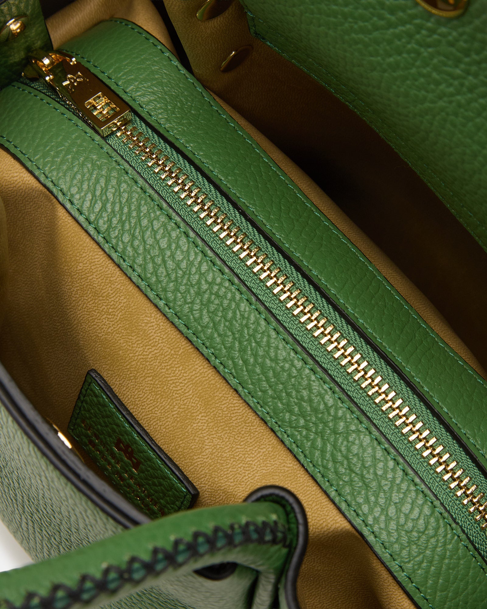 Borsa Candy Small Tote Bag in Pelle Pieno Fiore - Aloe - Gold Boutique