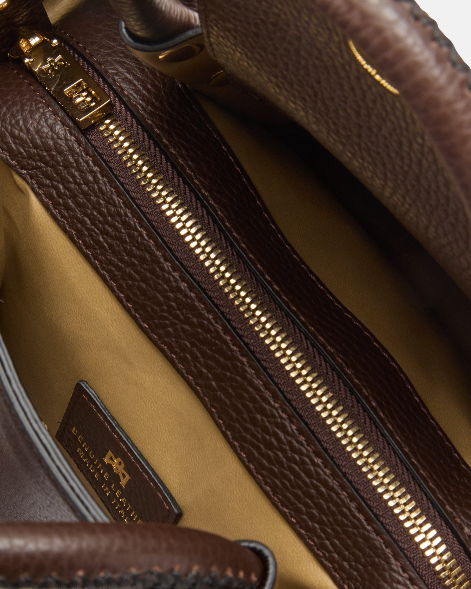 Borsa Candy Small Tote Bag in Pelle Pieno Fiore - Cioccolato - Gold Boutique