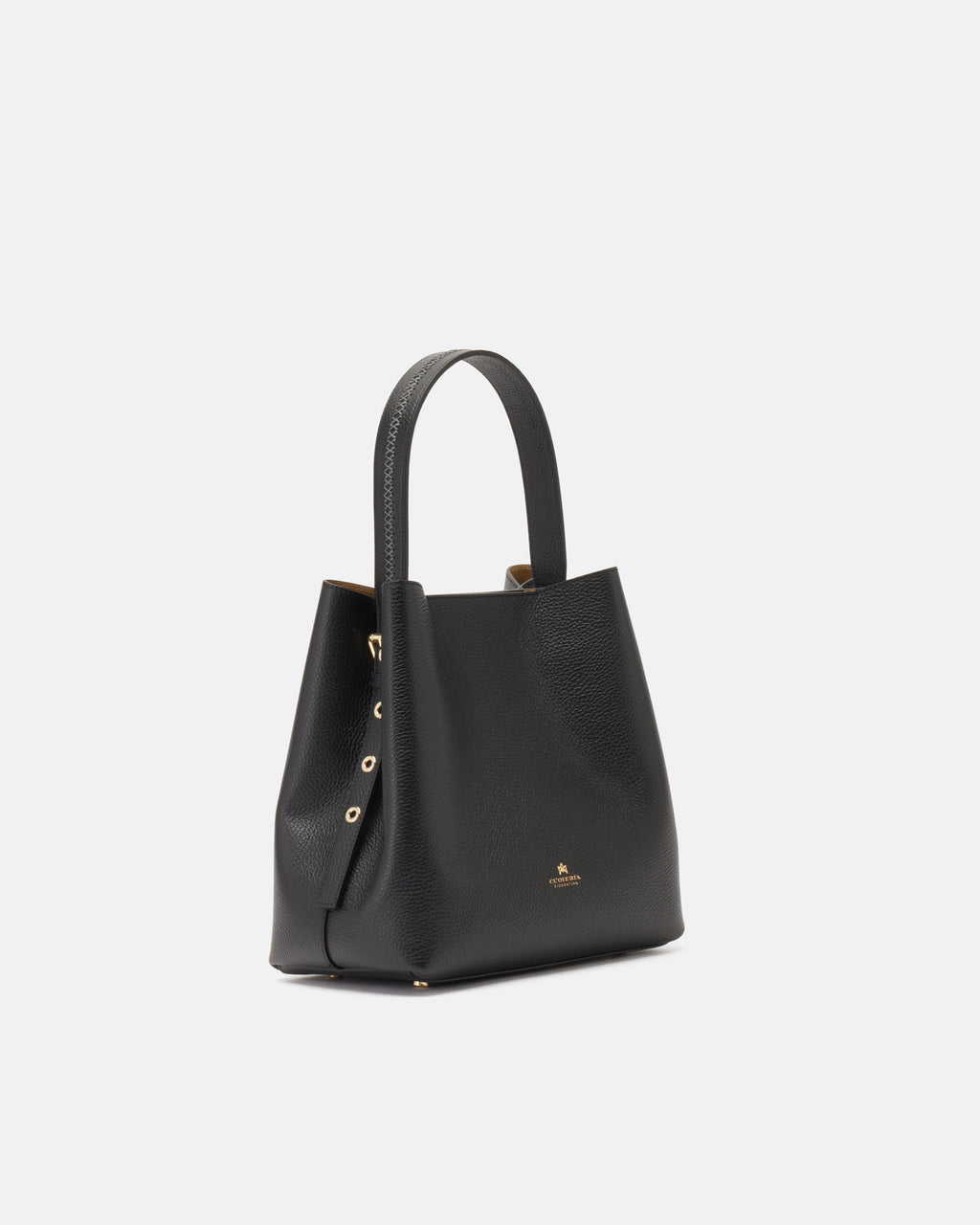 Secchiello Candy Bucket in Pelle Pieno Fiore - Nero - Gold Boutique