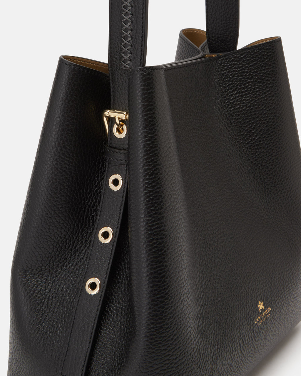 Secchiello Candy Bucket in Pelle Pieno Fiore - Nero - Gold Boutique