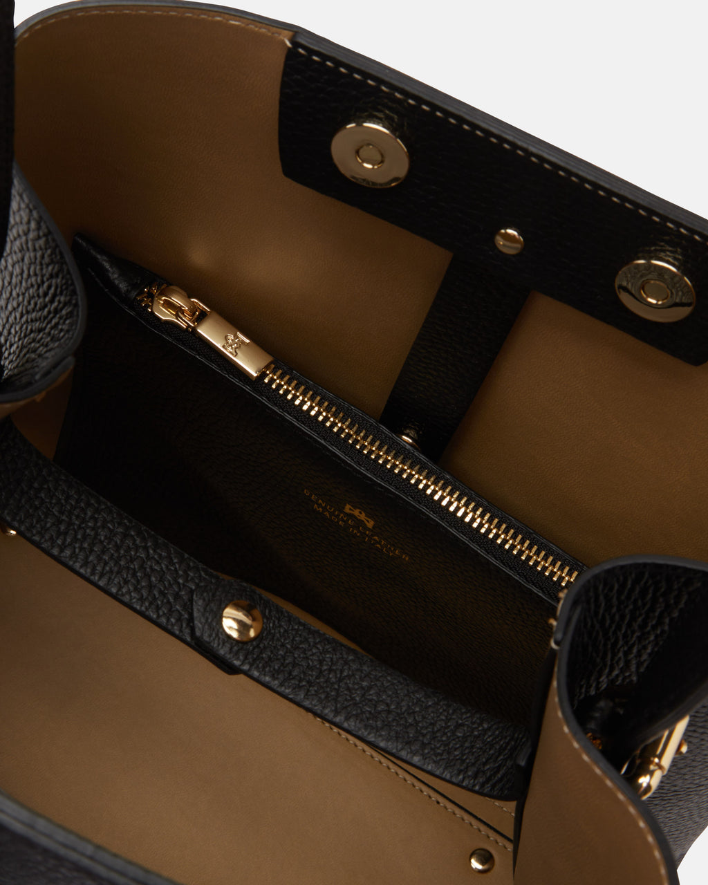 Secchiello Candy Bucket in Pelle Pieno Fiore - Nero - Gold Boutique