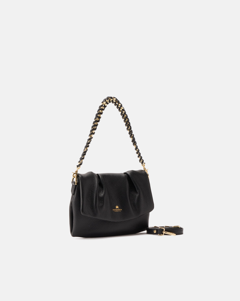 Borsa Charlotte Small Messenger in Pelle - Nero - Gold Boutique