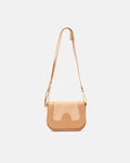 Borsa Stella Small Messenger in Pelle e Suede - Nude - Gold Boutique