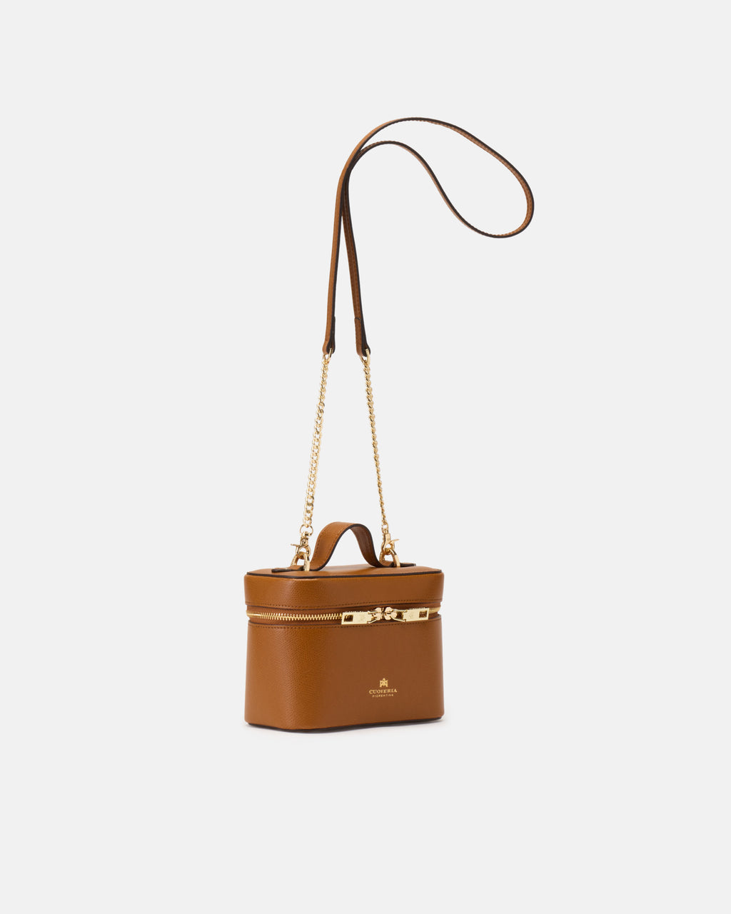 Small Beauty Case e Borsa da Sera in Pelle Palmellata - Lion - Gold Boutique