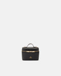Small Beauty Case e Borsa da Sera in Pelle Palmellata - Nero - Gold Boutique