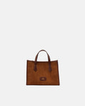 Borsa Tote Dora Medium in Suede e Pelle - Caramel - Gold Boutique