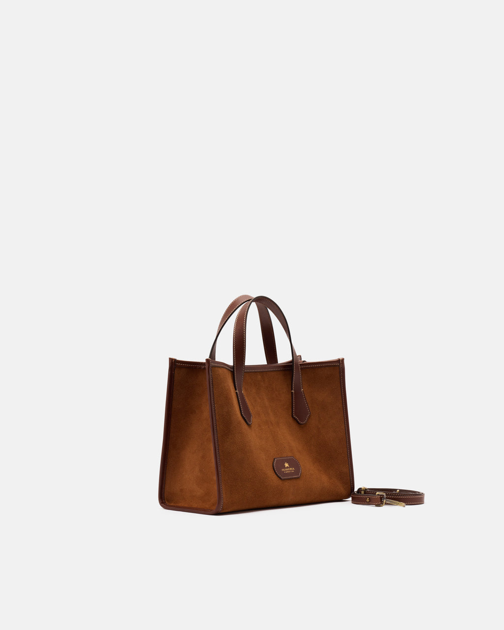 Borsa Tote Dora Medium in Suede e Pelle - Caramel - Gold Boutique