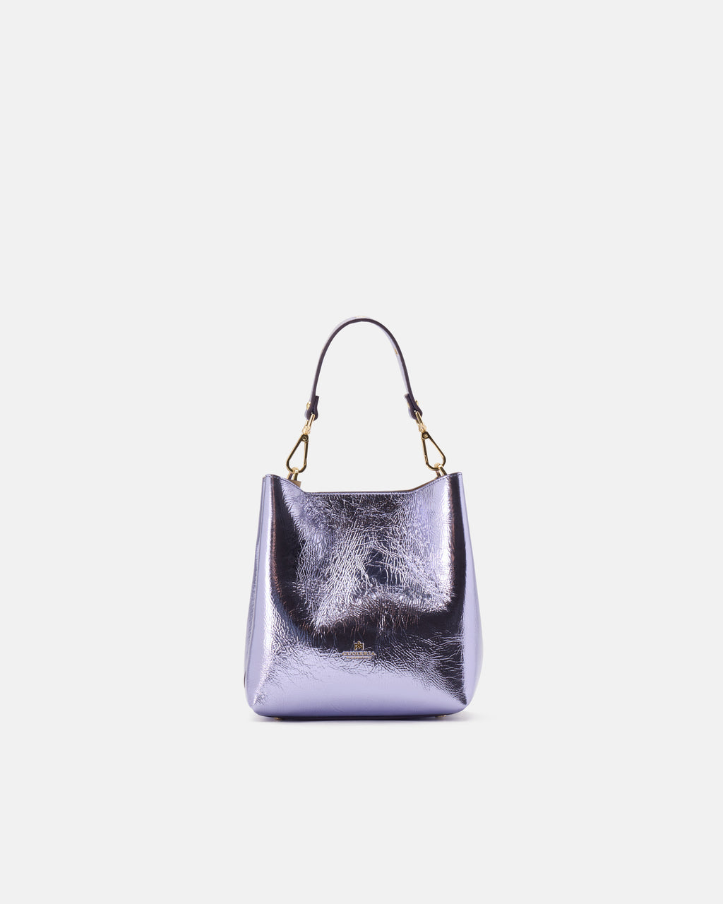 Borsa Small Bucket Metal in Pelle Laminata - Lavanda - Gold Boutique