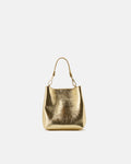 Borsa Small Bucket Metal in Pelle Laminata - Soleil - Gold Boutique
