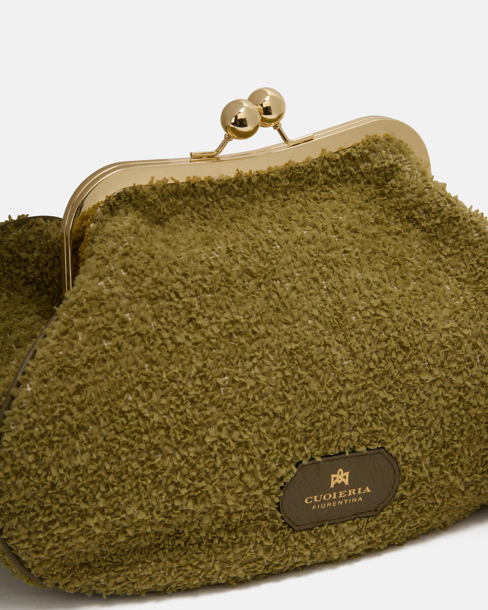 Joy Clutch in Tessuto e Pelle - Bosco - Gold Boutique