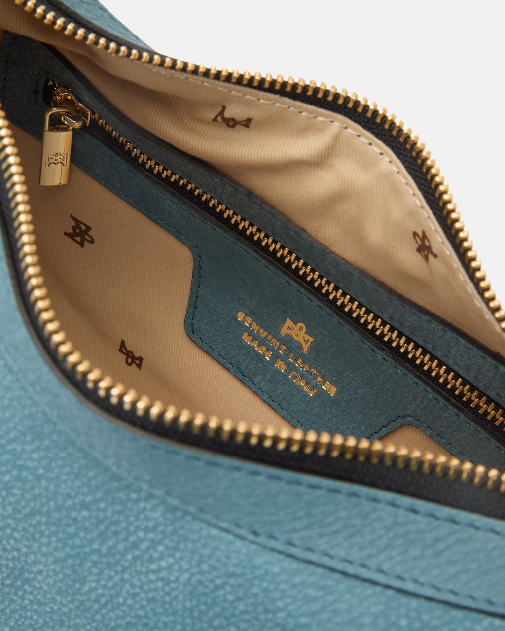 Borsa Maxima Small Hobo in Nabuk - Teal - Gold Boutique