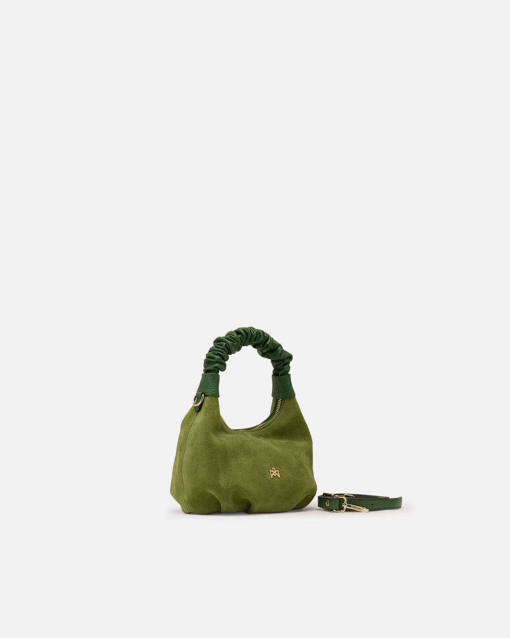 Borsa Chop Small Hobo in Suede - Aloe - Gold Boutique