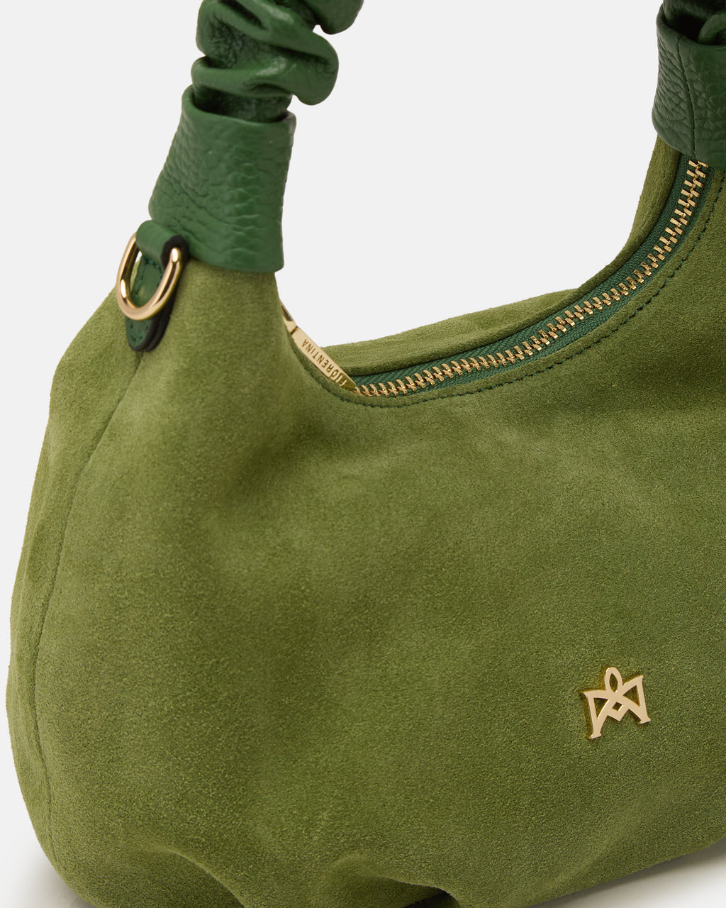 Borsa Chop Small Hobo in Suede - Aloe - Gold Boutique