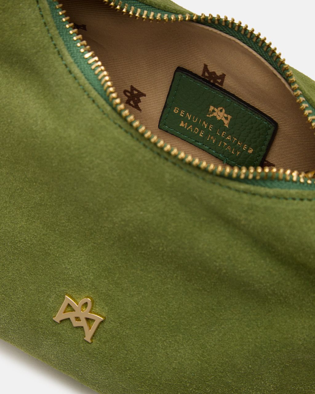 Borsa Chop Small Hobo in Suede - Aloe - Gold Boutique
