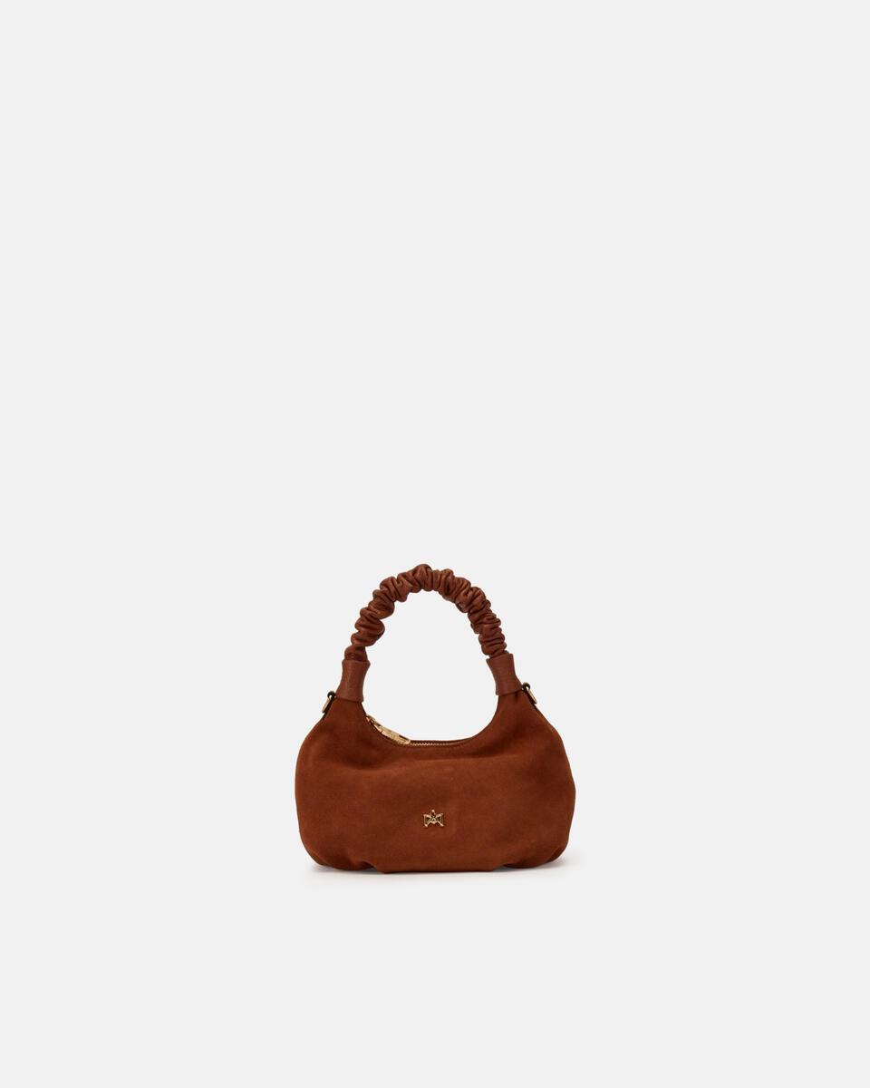 Borsa Chop Small Hobo in Suede - Caramel - Gold Boutique