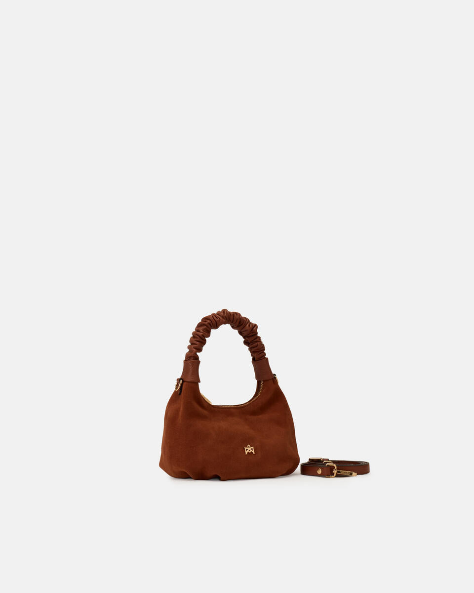 Borsa Chop Small Hobo in Suede - Caramel - Gold Boutique