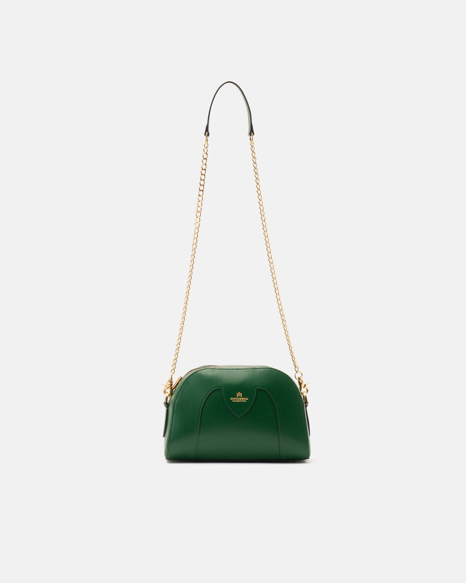 Borsa Astrid Camera Bag in Pelle Palmellata - Aloe - Gold Boutique