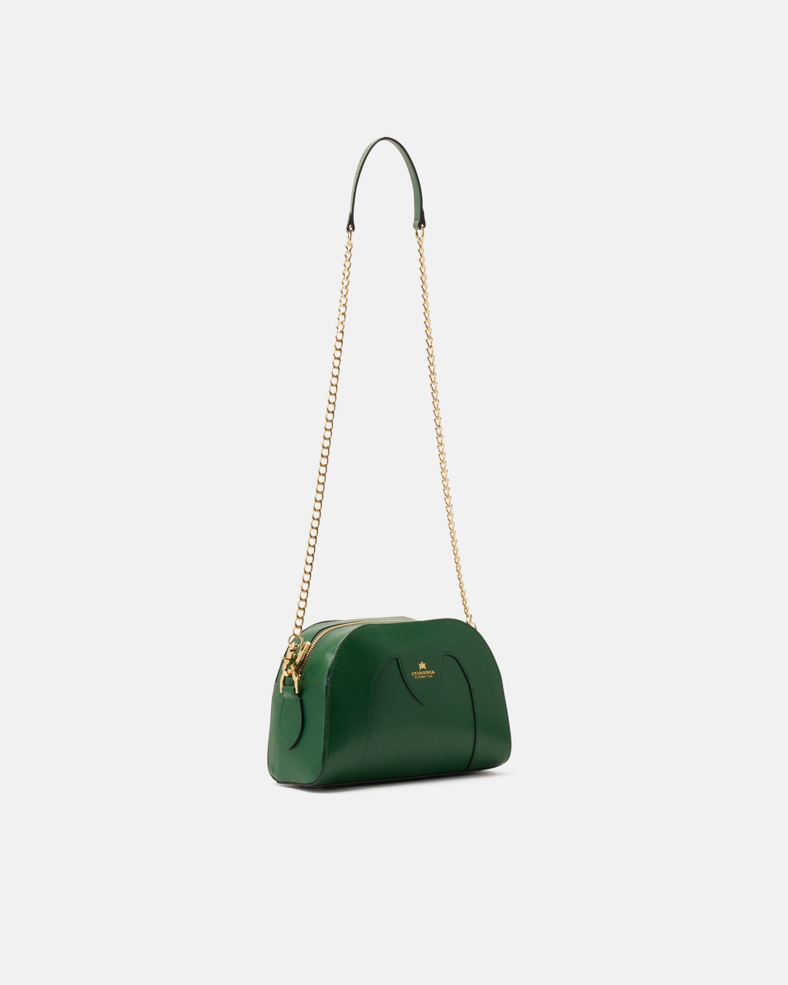 Borsa Astrid Camera Bag in Pelle Palmellata - Aloe - Gold Boutique