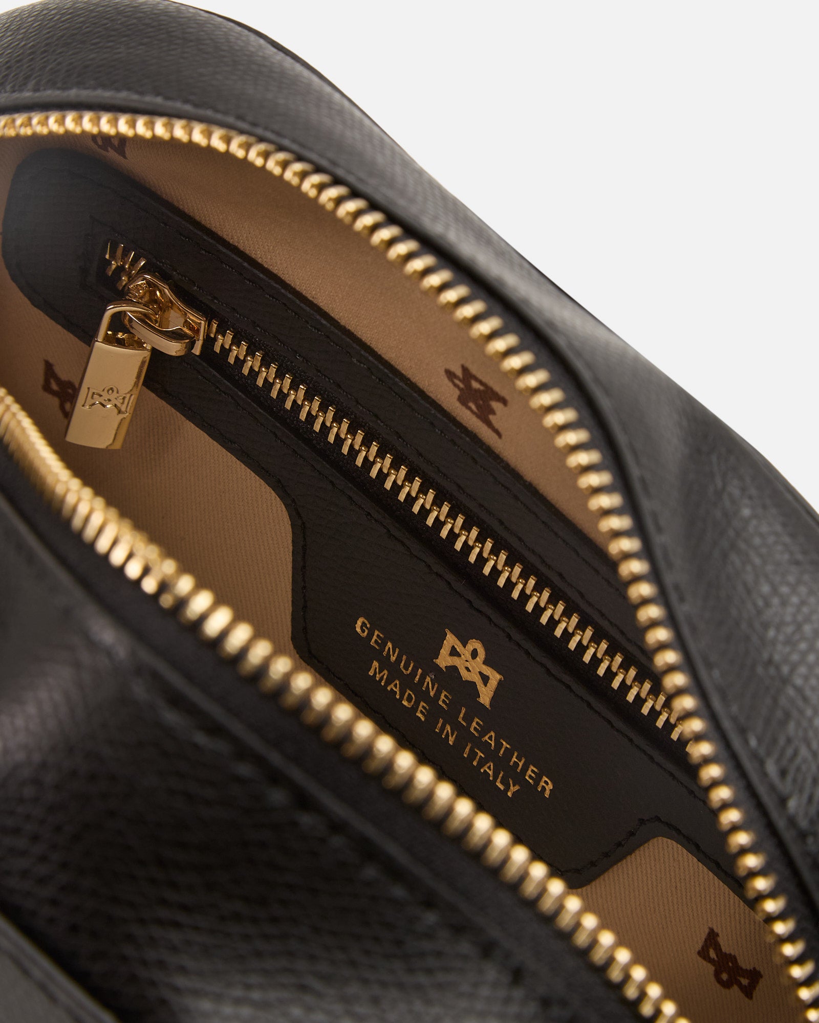 Borsa Astrid Camera Bag in Pelle Palmellata - Nero - Gold Boutique