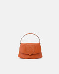 Borsa Maxima Flap Bag in Pelle Pieno Fiore - Arancio - Gold Boutique