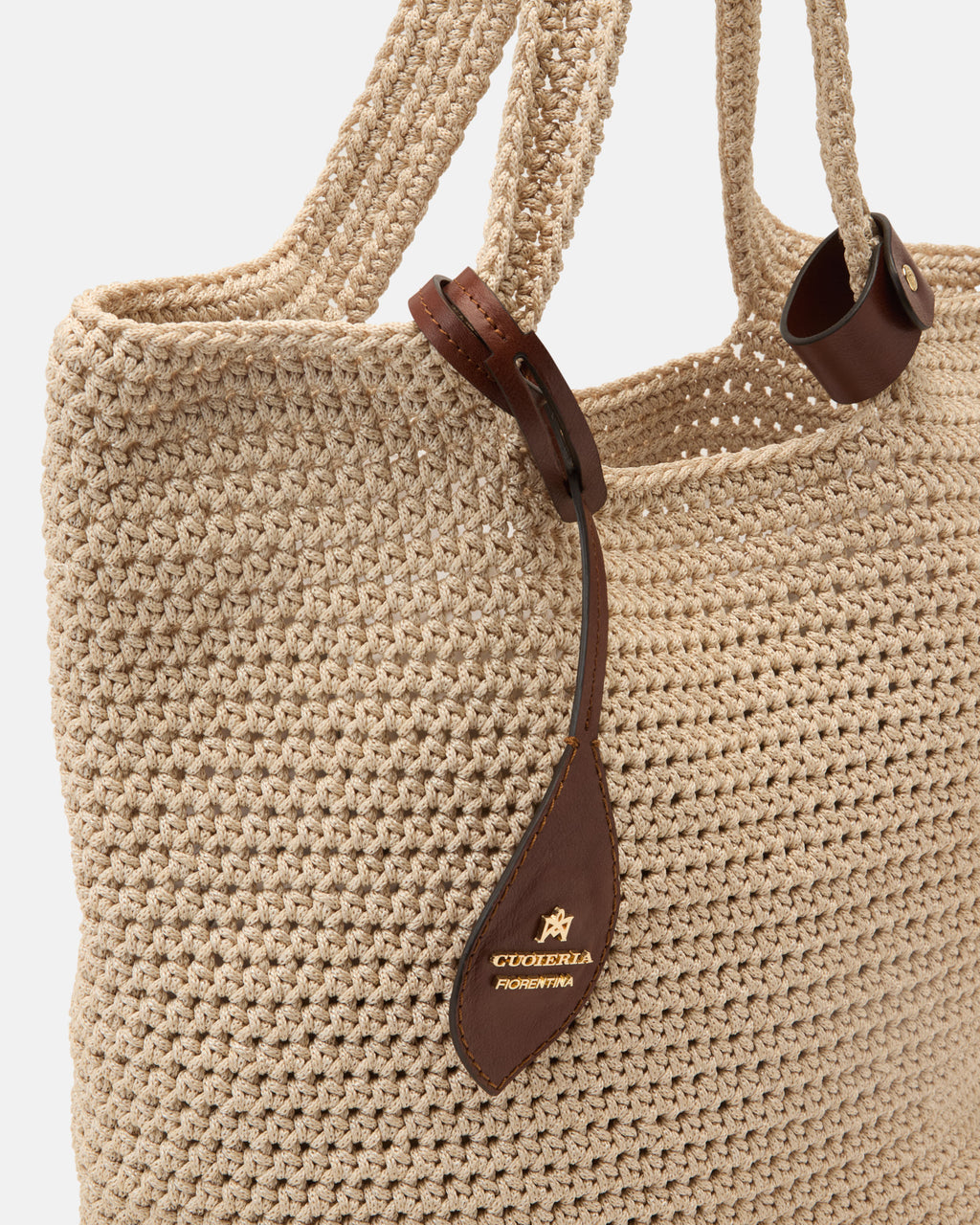 Borsa Shopping Sandy Crochet - Limited Edition - Naturale - Gold Boutique