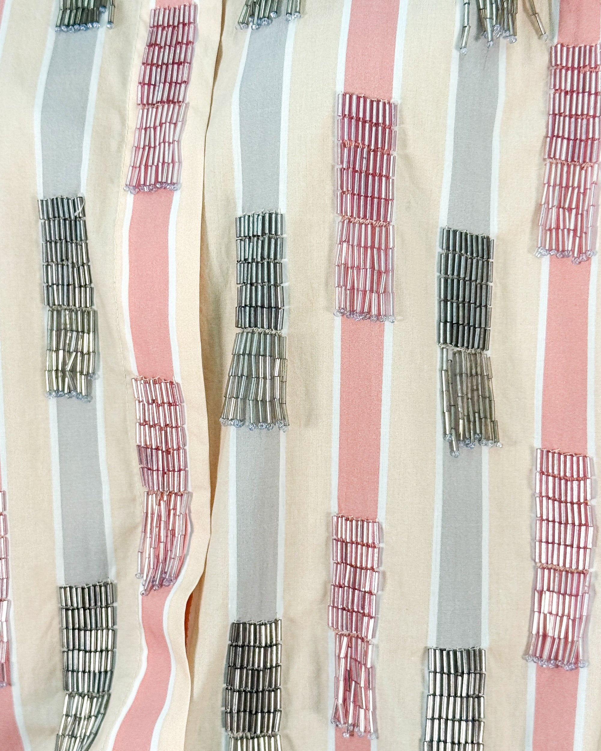 Camicia a Righe con Perline Tubetto e Manica a Kimono - Rosa Pesca | MEIMEIJ