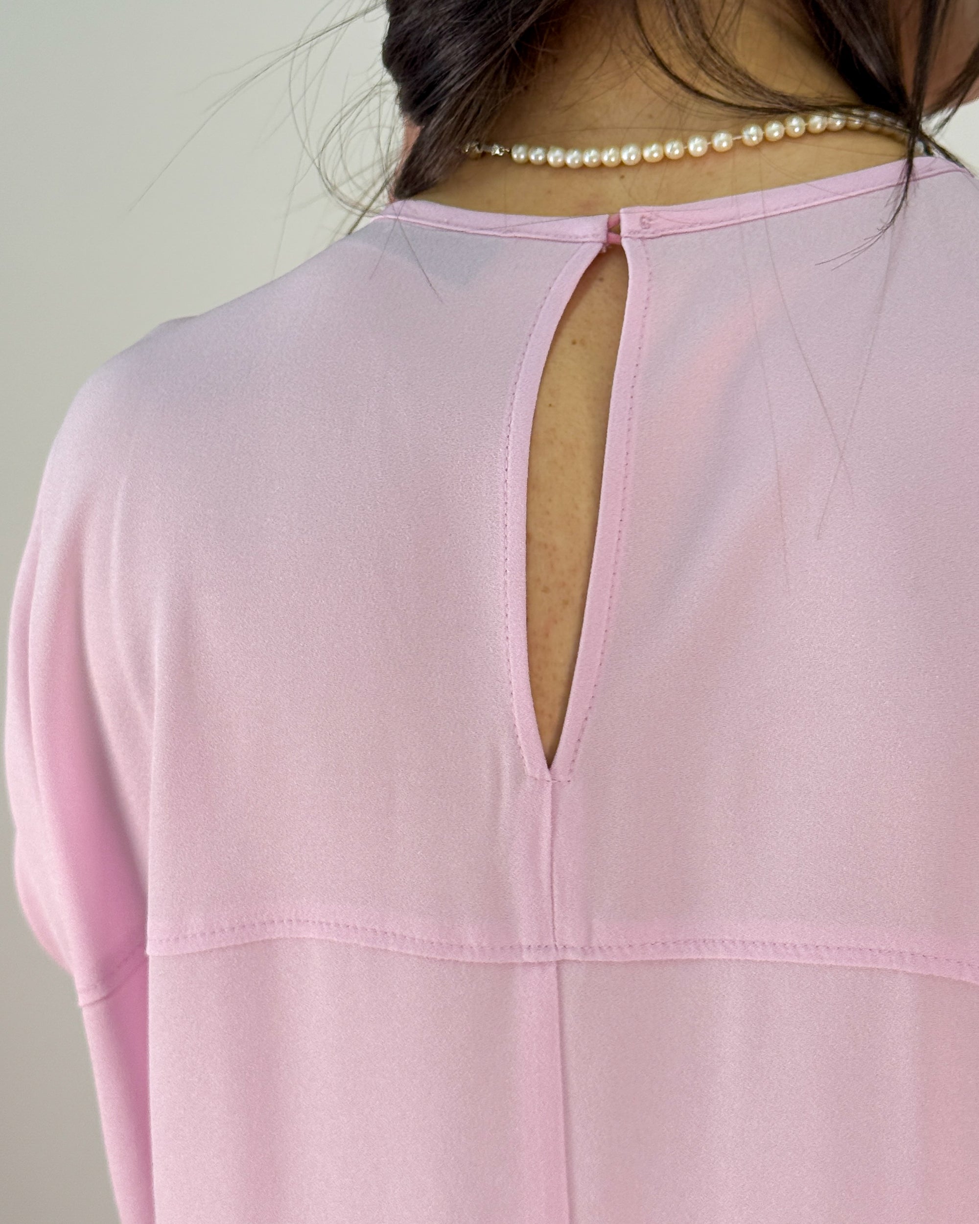 Abito Midi Misto Viscosa con Manica a Palloncino e Cintura - Rosa | BEATRICE .B