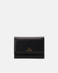Portafoglio Velvet Bifold in Pelle Pieno Fiore - Nero - Gold Boutique