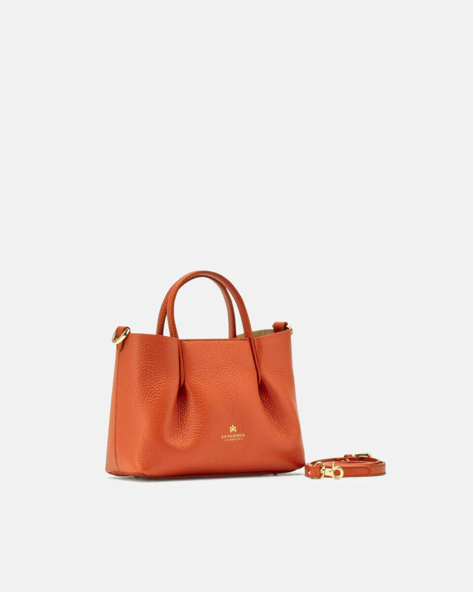 Borsa Candy Mini Tote Bag in Pelle Pieno Fiore - Arancio - Gold Boutique