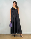 Abito Monospalla con Drappeggio Asimmetrico - Nero | MEIMEIJ