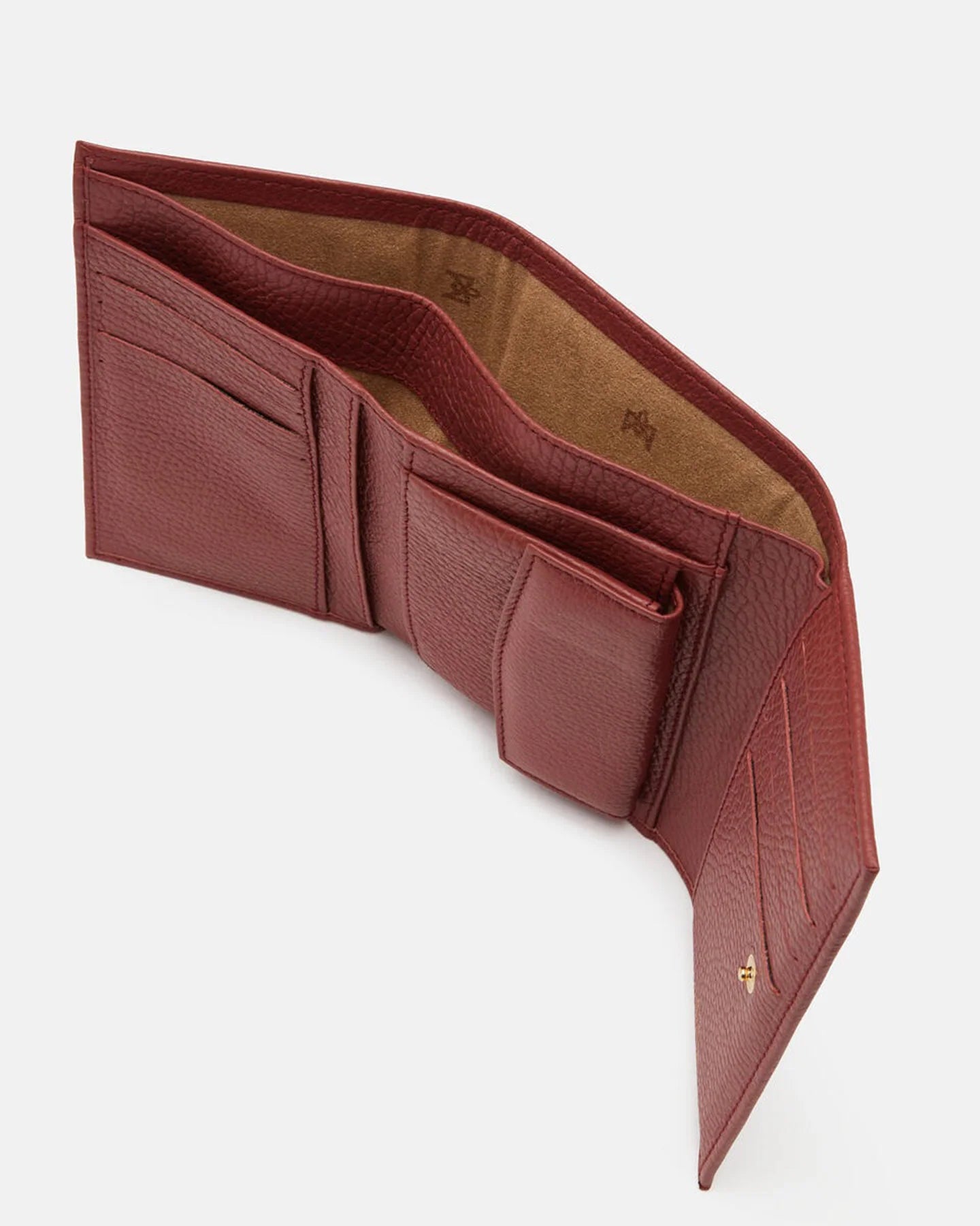 Portafoglio Velvet Bifold in Pelle Pieno Fiore - Rosewood - Gold Boutique